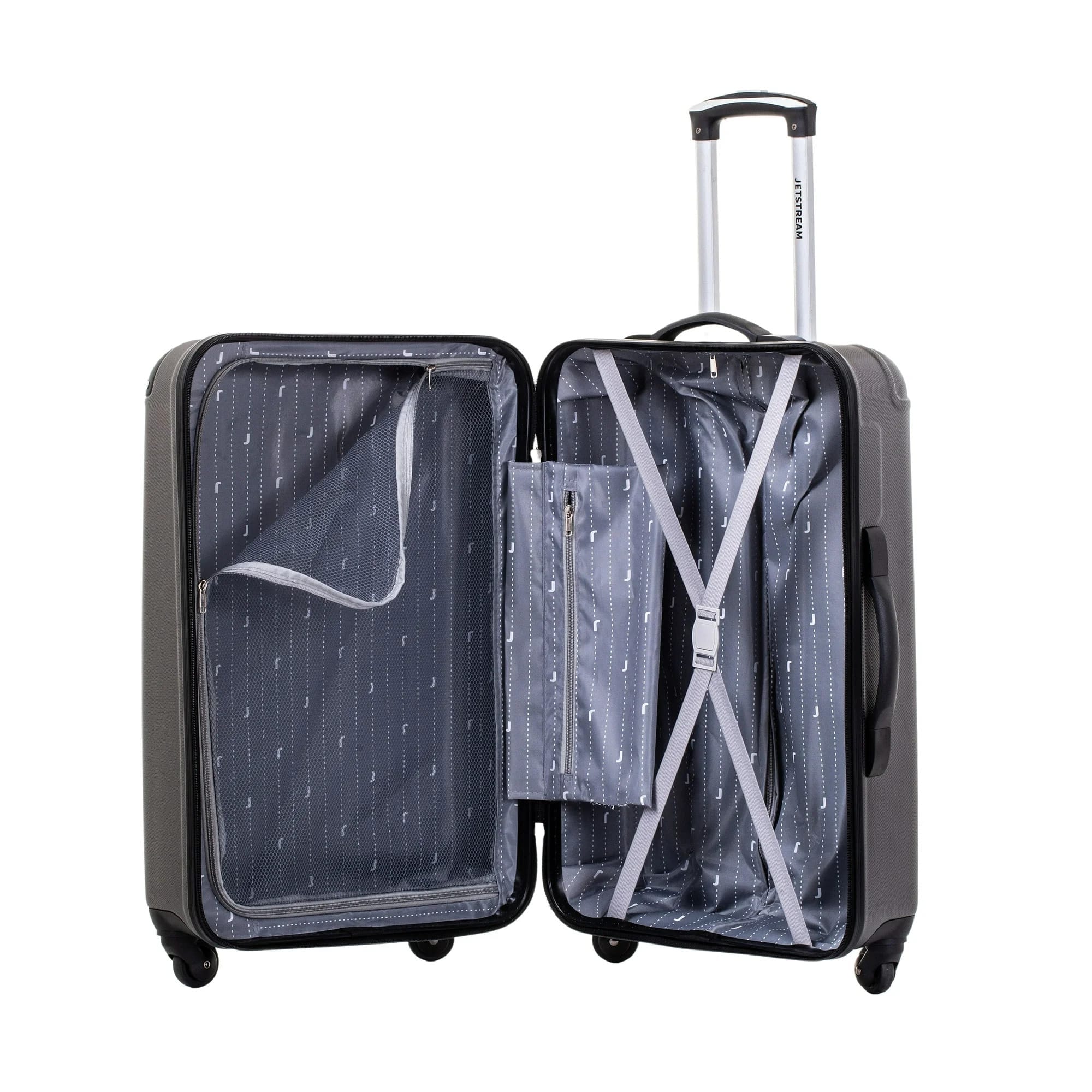 jetstream 24 inch hardside spinner upright checked luggage, durable abs/pc material, charcoal jetstream 24 inch hardside spinner upright checked luggage, durable abs/pc material, charcoal
