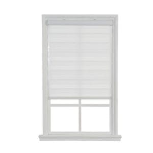 hometrends cordless zebra light filtering roller shade 30"x72" white