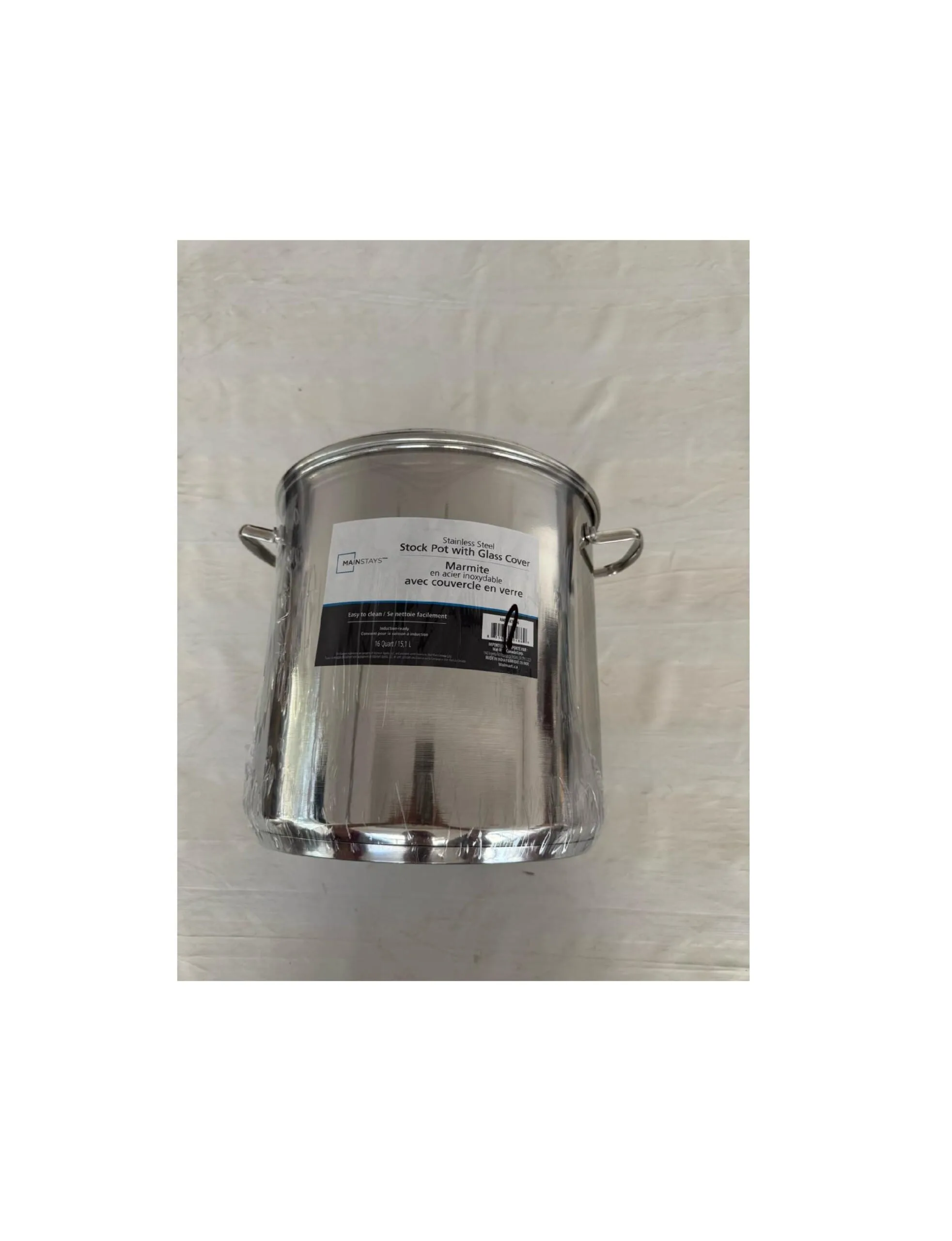 mainstays stainless steel 16 quart stock pot with glass lid