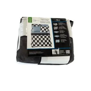mainstays queen duvet cover set bed in a bag 90" x 102" 7 pieces