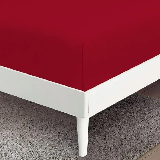 mainstays double fitted sheet soft cotton 54" x 75", red