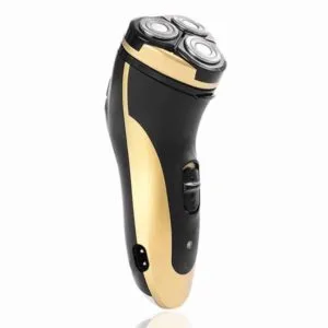 3 blades rotating electric shavers men rechargeable razor with led lighting function (gold)