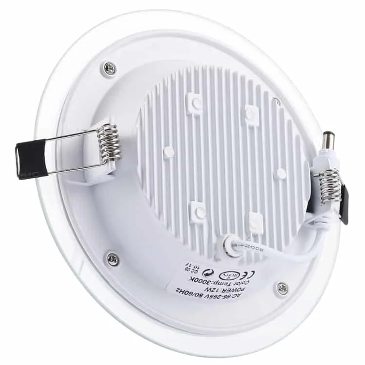 12w 16cm round glass panel light lamp with led driver