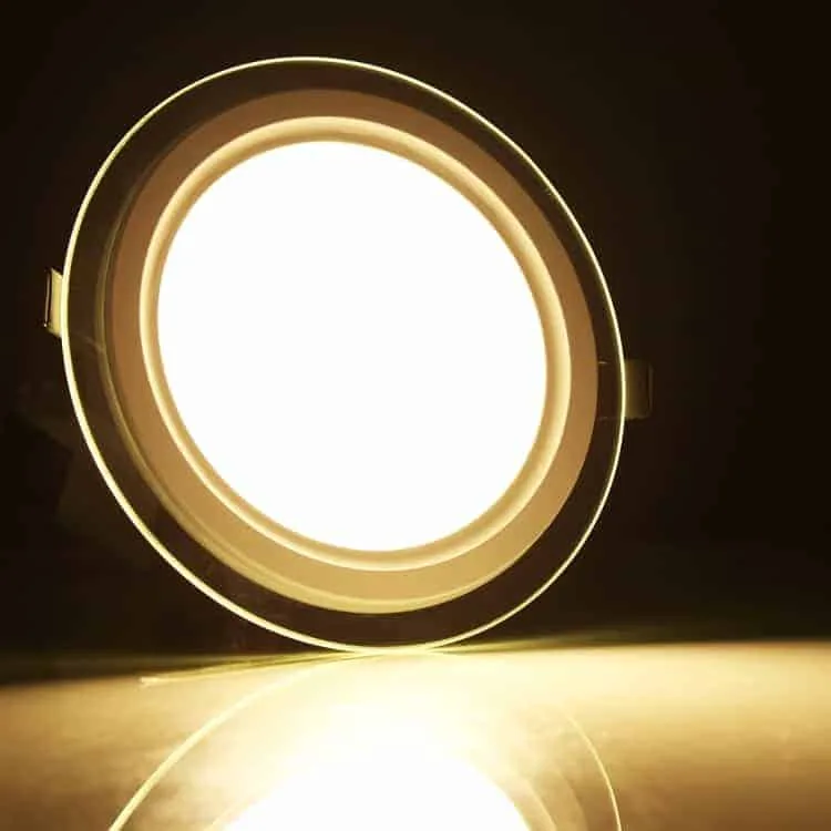 12w 16cm round glass panel light lamp with led driver