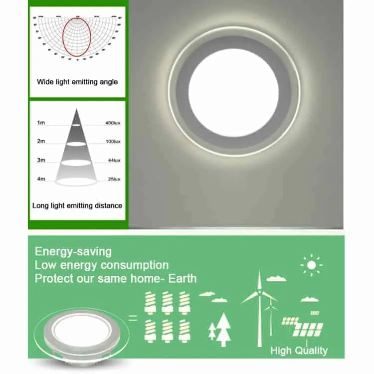 12w 16cm round glass panel light lamp with led driver