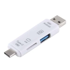 d 188 3 in 1 tf usb to micro usb type c card reader otg adapter connector silver