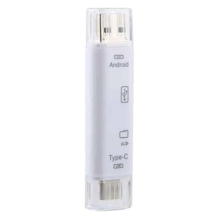 d 188 3 in 1 tf usb to micro usb type c card reader otg adapter connector silver