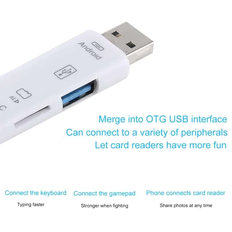 d 188 3 in 1 tf usb to micro usb type c card reader otg adapter connector silver