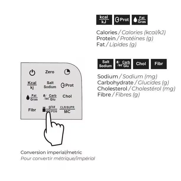 starfrit nutritional scale glass platform calculates nutritional intake