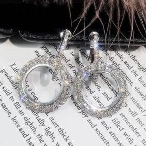 rhinestone crystal earrings round earrings for woman(gold)