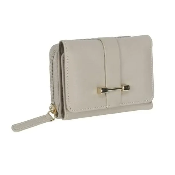 time and tru carol back zip around trifold wallet