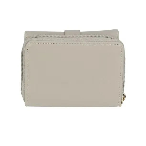 time and tru carol back zip around trifold wallet