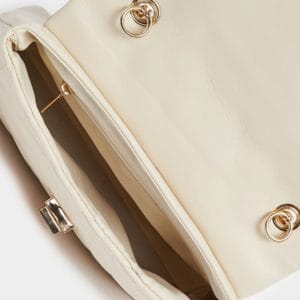 time & tru quilted shoulder bag with chain strap and twist lock closure