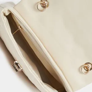 time & tru quilted shoulder bag with chain strap and twist lock closure