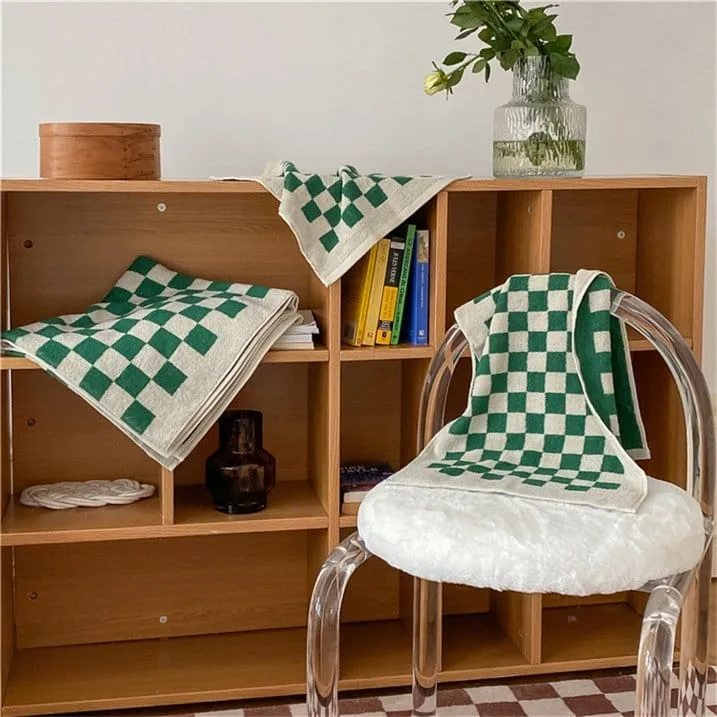 qiutian 3pcs luxury checkered bath towels set 2pcs 35x75cm and 1pcs 70x140cm cotton plaid skin friendly bathroom face hand hair towels