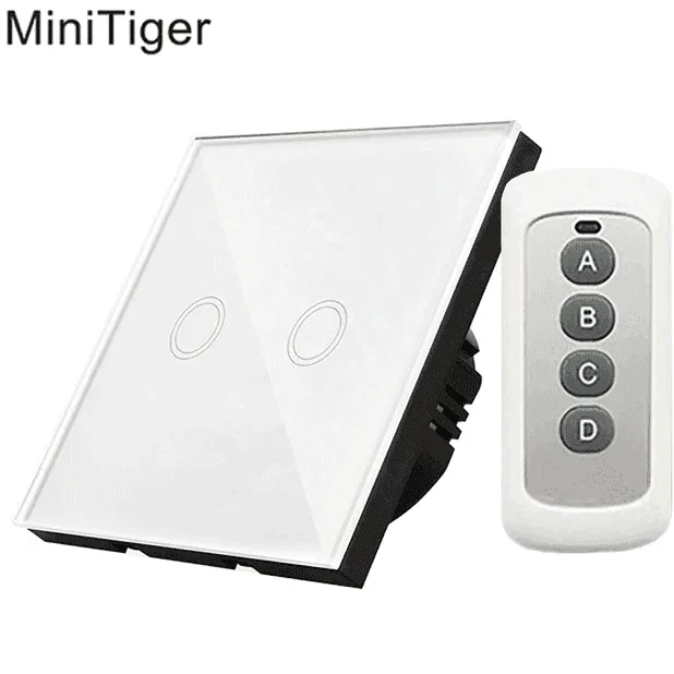 minitiger eu smart home wifi wall light touch switch 2 gang wifi/433 rf/app remote wifi light switch crystal glass panel color white minitiger eu smart home wifi wall light touch switch 2 gang wifi/433 rf/app remote wifi light switch crystal glass panel color white