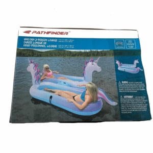 pathfinder unicorn inflatable 88" 2 person unisex llama lounge with cupholders