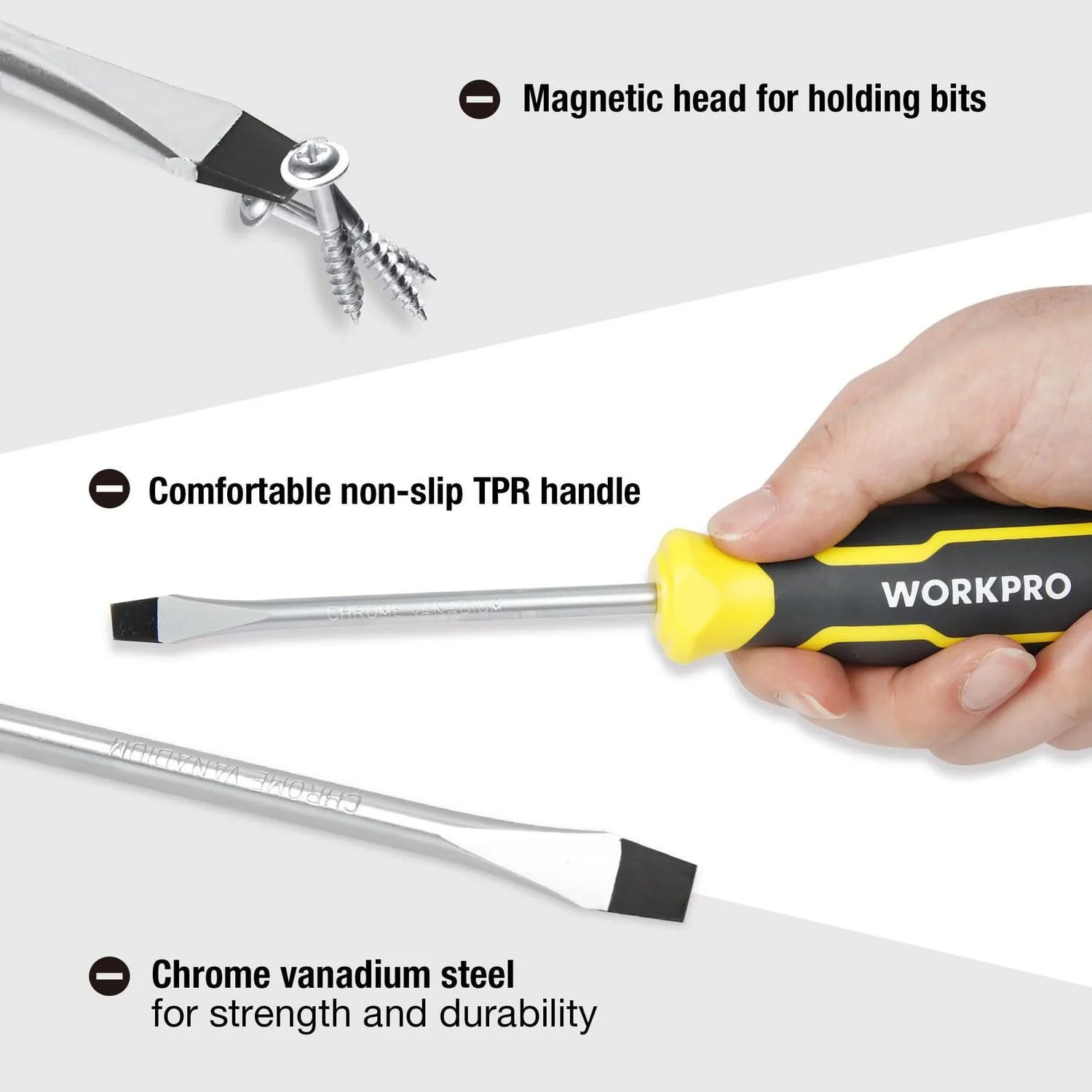 workpro slotted screwdriver 3/16 x 3"/75mm workpro slotted screwdriver 3/16 x 3"/75mm