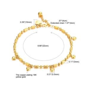 opk heart shape pendant simple fashion anklet chain for women