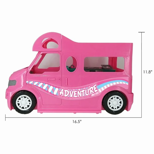 kid connection rv camper with 11.5" doll play set, 31 pieces, light & sound, kid connection rv camper play set
