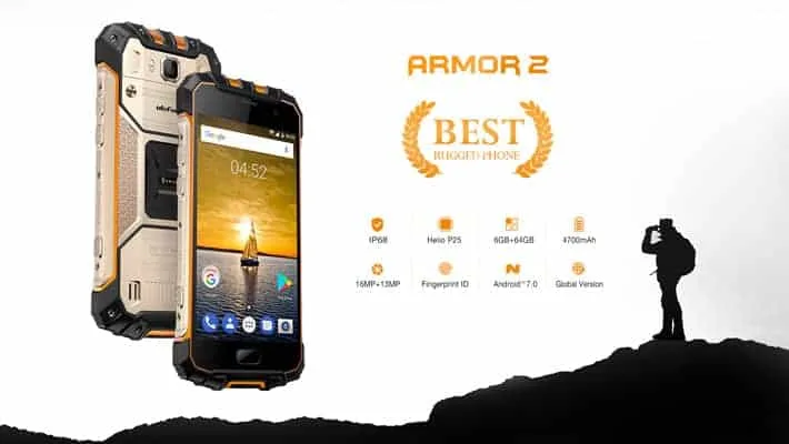 ulefone armor 2 triple proofing phone, 6gb ram+64 gb
