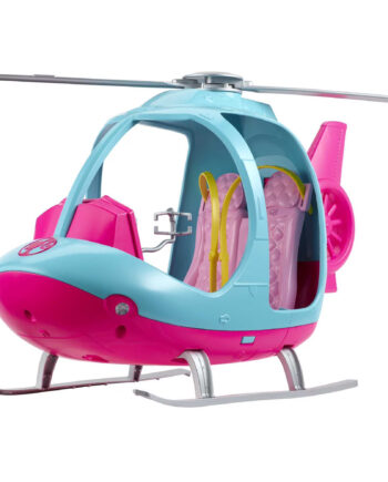 Barbie Travel Pink and Blue Helicopter with Spinning Rotors