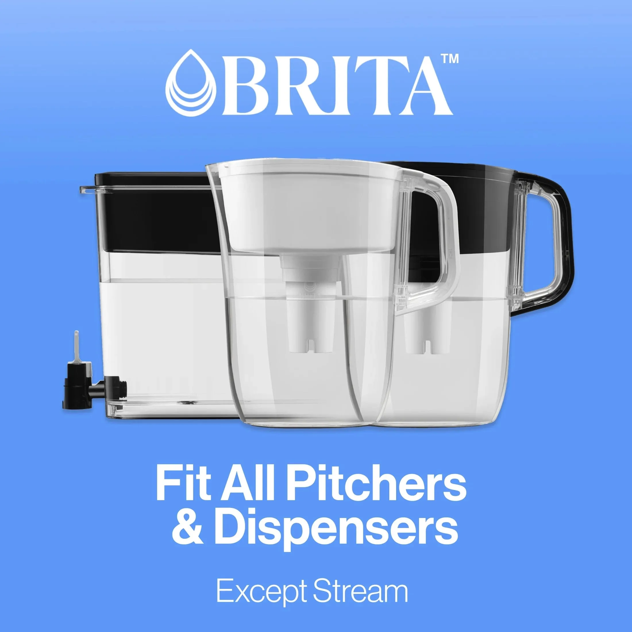 brita standard water filter, replacement filters for pitchers and dispensers, bpa free, 3 count