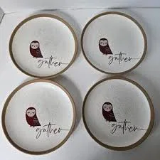 owl gather dinner plate round