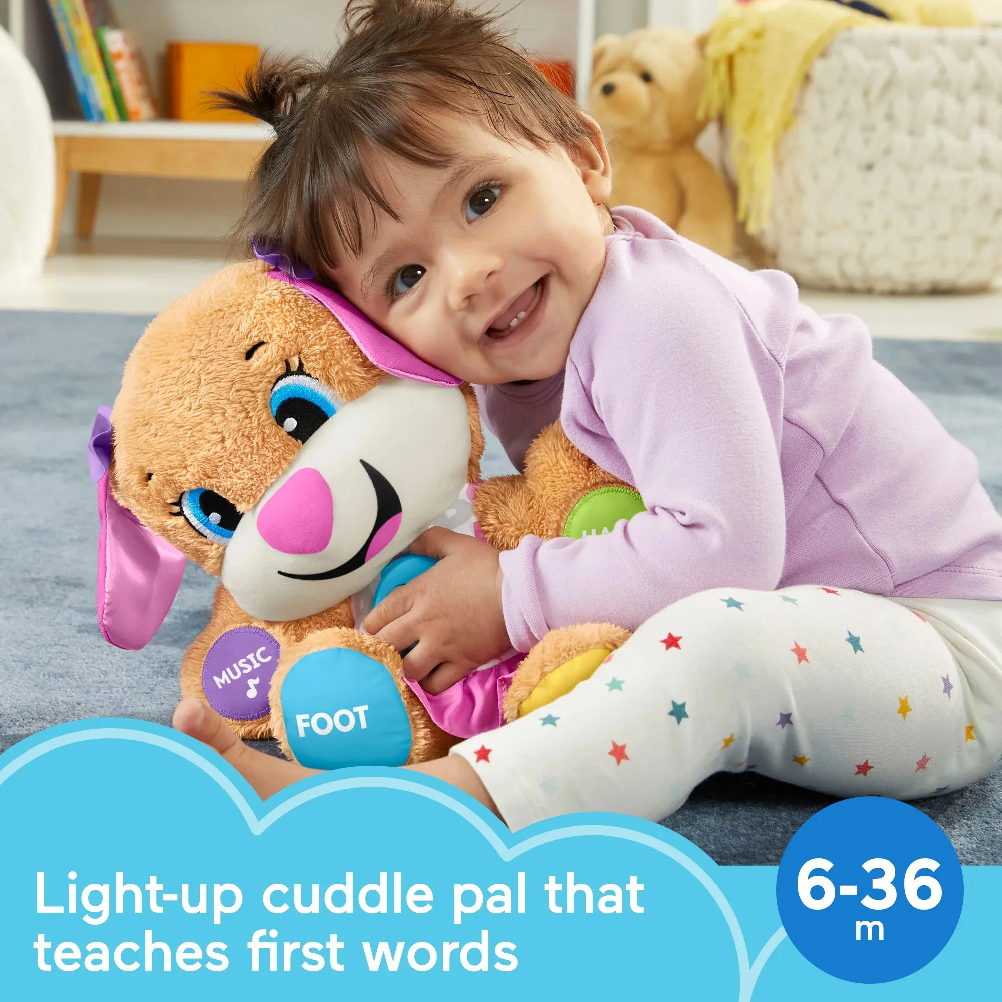 fisher price laugh & learn smart stages sis puppy plush learning toy for baby, infants and toddlers, 6 months and up fisher price laugh & learn smart stages sis puppy plush learning toy for baby, infants and toddlers, 6 months and up