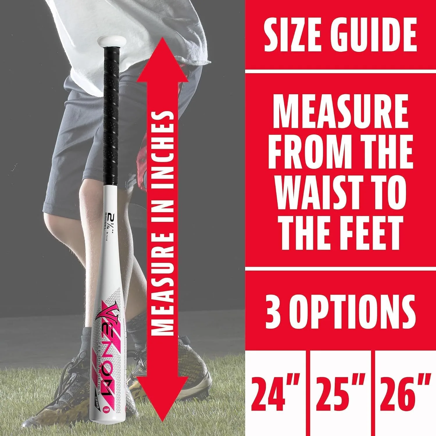 franklin sports kids baseball + tball bat venom youth aluminum bat usa certified boys + girls tee ball bat junior metal bat 26"/ 14oz white