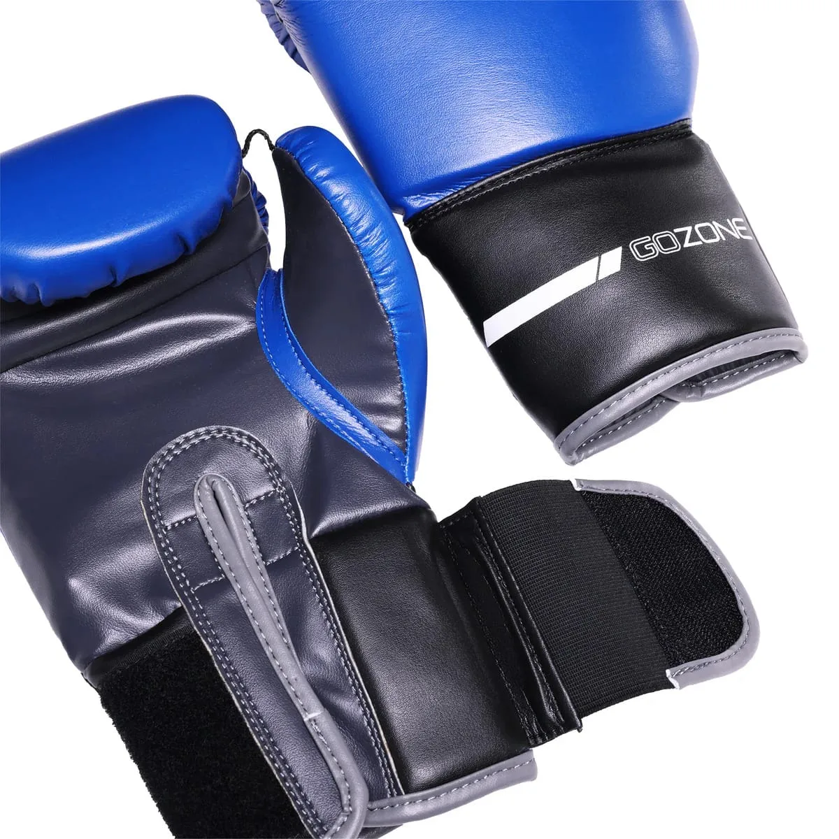 gozone 8oz youth pro style boxing gloves – blue/black