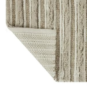 hometrends hi low striped handloom 1 piece bath rug 82% cotton, 18% rayon 82 x 53cm