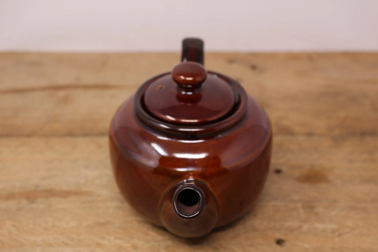 vintage small brown glazed teapot