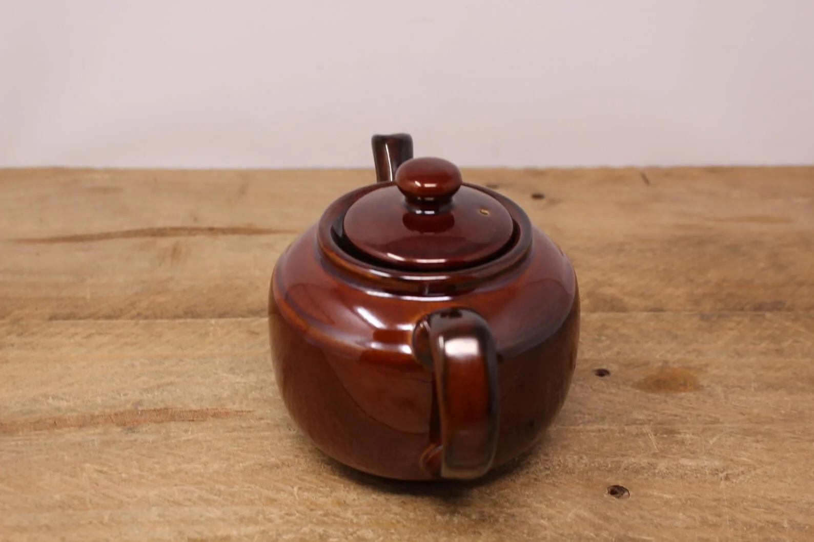 vintage small brown glazed teapot