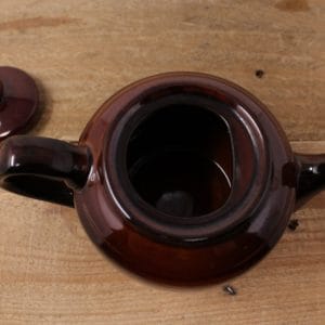 vintage small brown glazed teapot