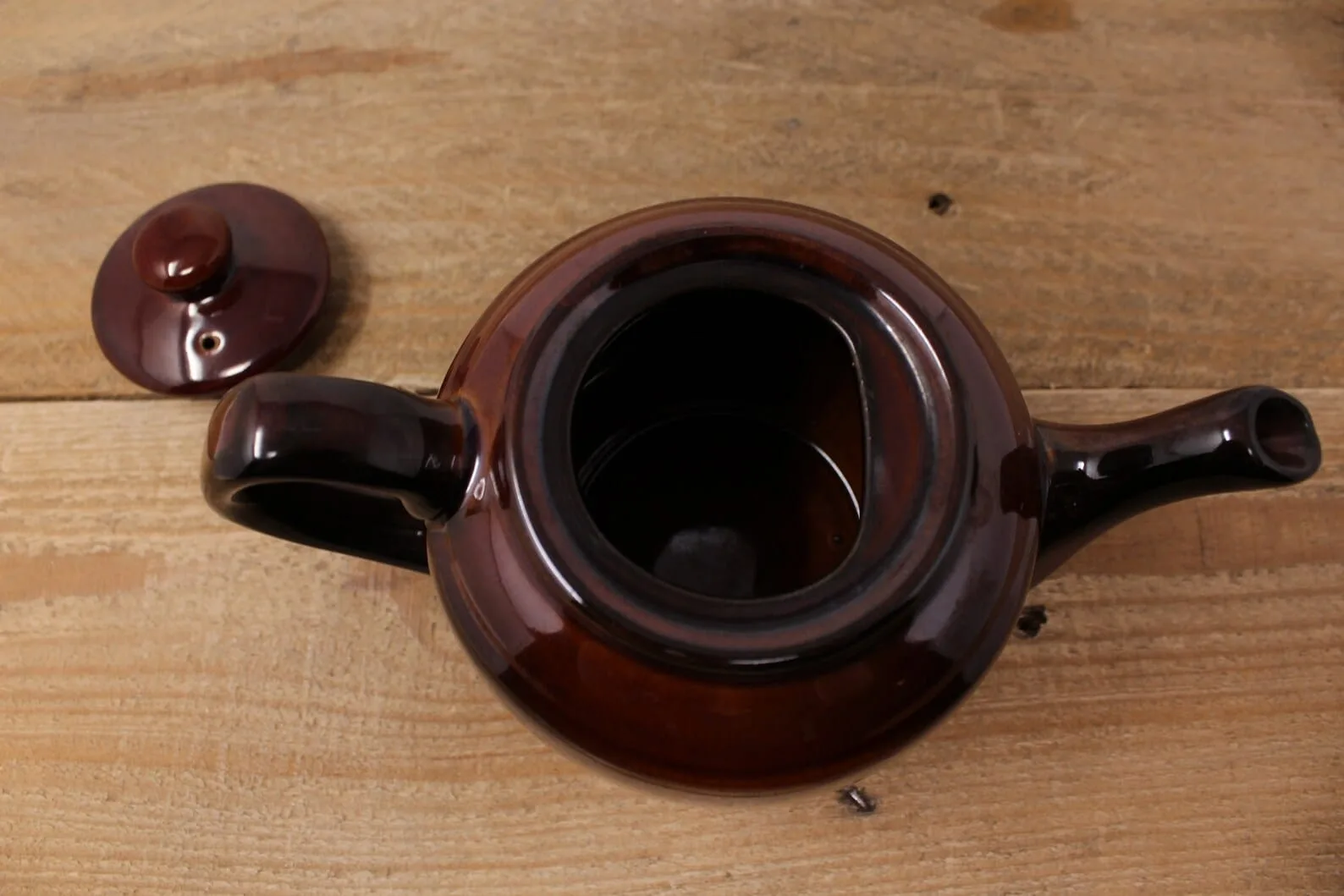 vintage small brown glazed teapot