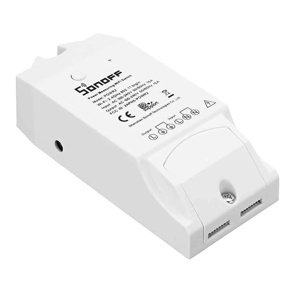 sonoff pow r2 ac90 250v 16a 3500w diy wifi wireless long distance app remote control switch socket power monitor current tester for smart home support 2g/3g/4g network