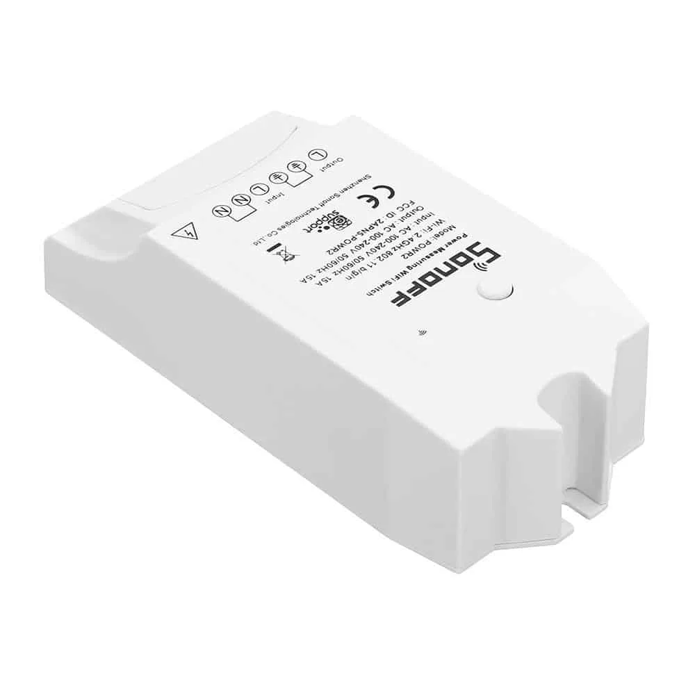 sonoff pow r2 ac90 250v 16a 3500w diy wifi wireless long distance app remote control switch socket power monitor current tester for smart home support 2g/3g/4g network