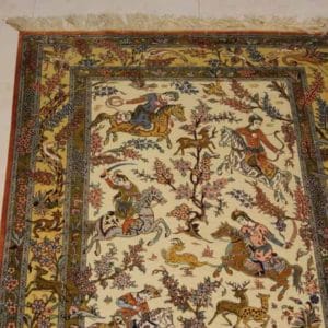 carpet genuine 100% silk handmade, kashaan, iran (size 100cmx150cm) cpt14