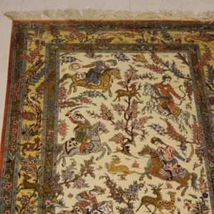 carpet genuine 100% silk handmade, kashaan, iran (size 100cmx150cm) cpt14