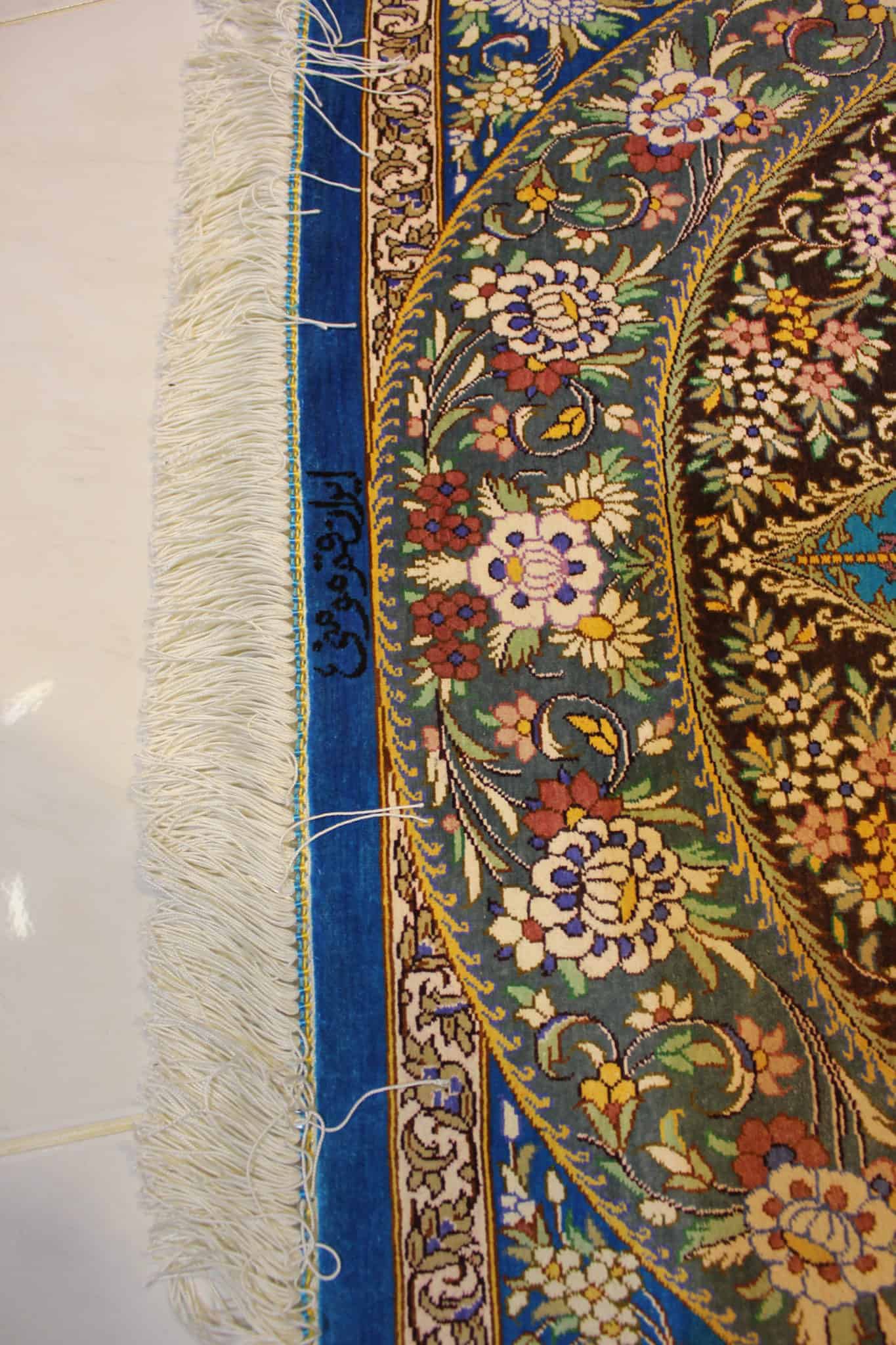 carpet genuine 100% silk handmade, iran (size 80cmx120cm) cpt32