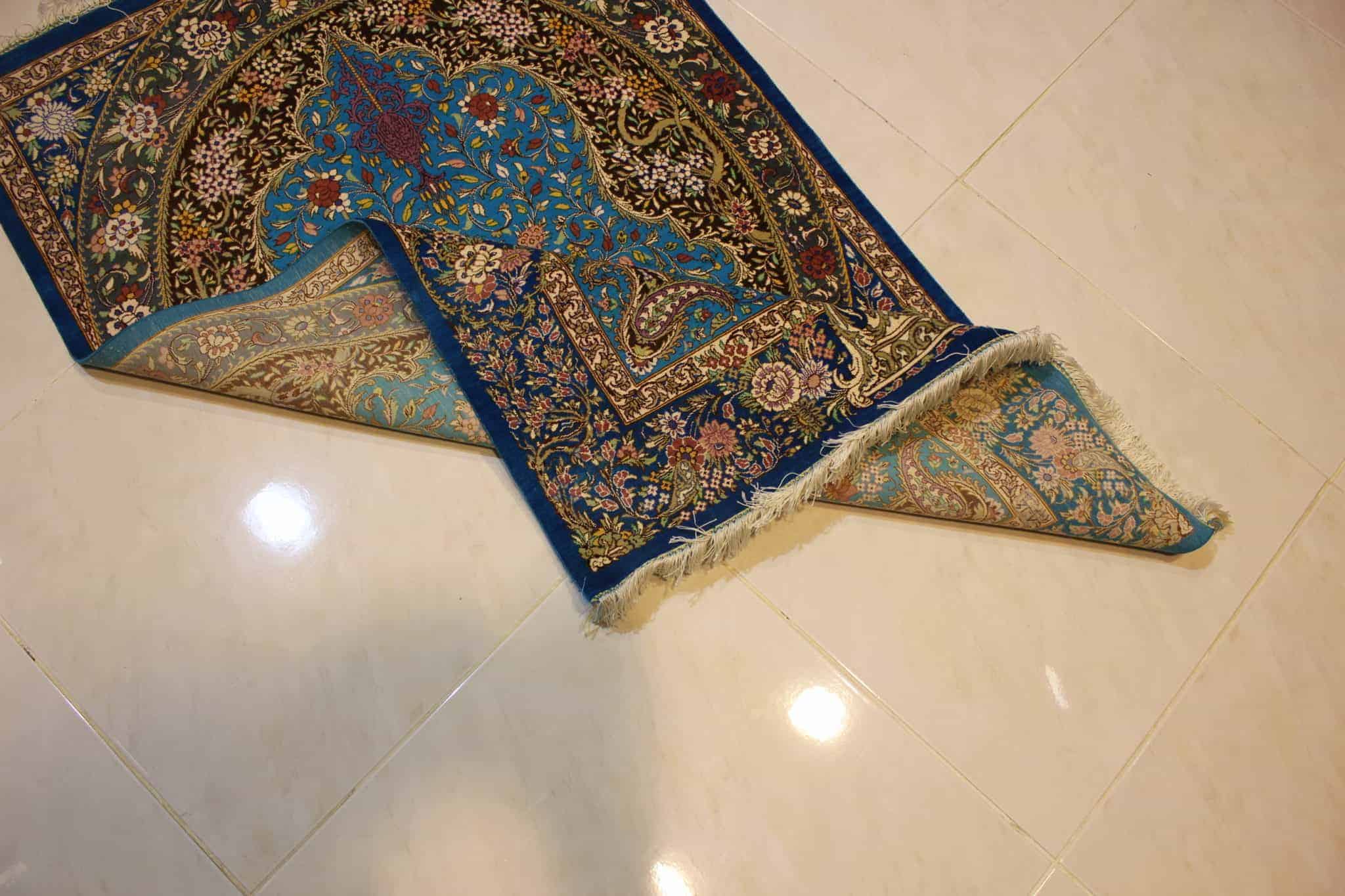 carpet genuine 100% silk handmade, iran (size 80cmx120cm) cpt32