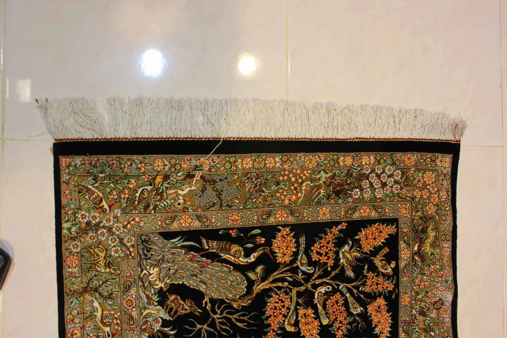 carpet genuine 100% silk handmade, iran (size 80cmx120cm) cpt38 carpet genuine 100% silk handmade, iran (size 80cmx120cm) cpt38
