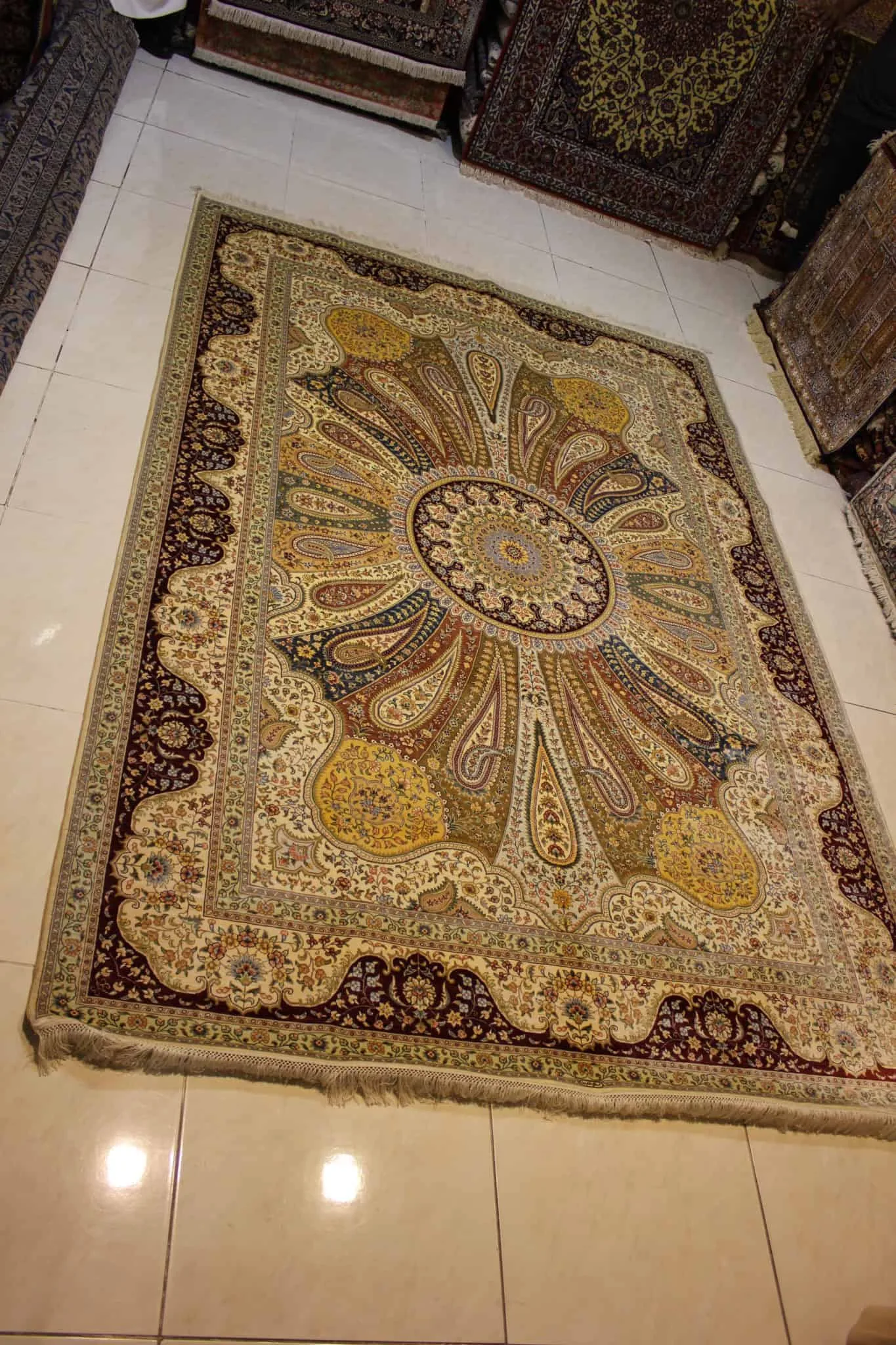 carpet genuine 100% silk handmade, china (size 180cmx280cm) cpt43