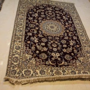 carpet genuine 20% silk, 80% wool, handmade, iran (size 130cmx200cm) cpt46