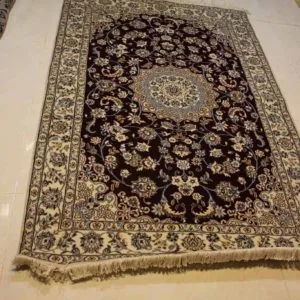 carpet genuine 20% silk, 80% wool, handmade, iran (size 130cmx200cm) cpt46