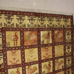 carpet genuine 100% silk cotton mixed, handmade, iran (size 130cmx200cm) cpt74