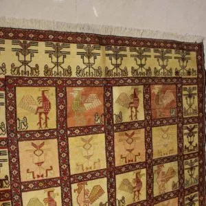 carpet genuine 100% silk cotton mixed, handmade, iran (size 130cmx200cm) cpt74