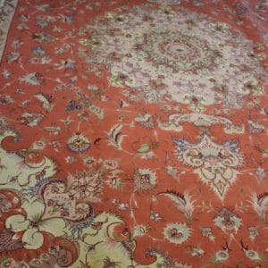 carpet genuine 100% silk wool mixed, handmade, tabriz, iran (size 300cmx400cm) cpt79