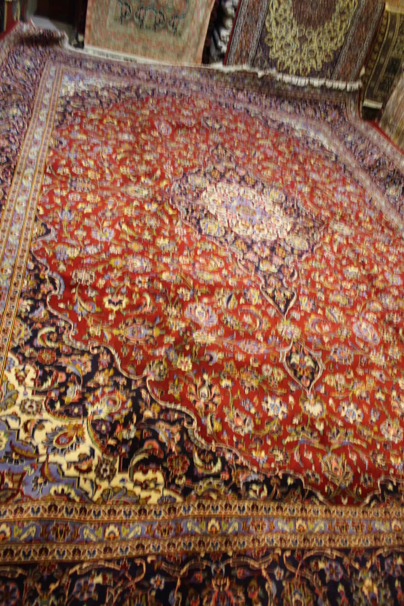 carpet genuine 100% silk wool mixed, handmade, kashaan, iran (size 300cmx400cm) cpt80